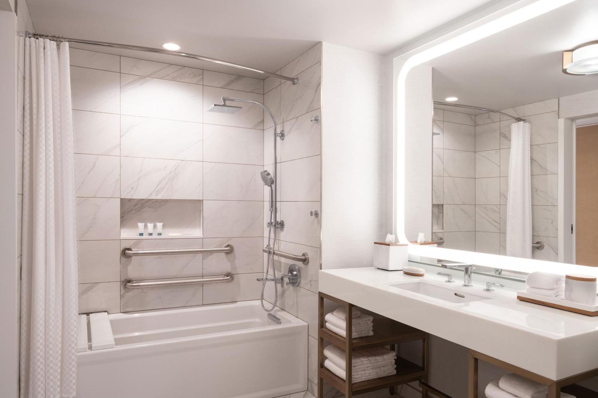 Queen Room Balcony Theme Park View Mobility Accessible Roll Shower