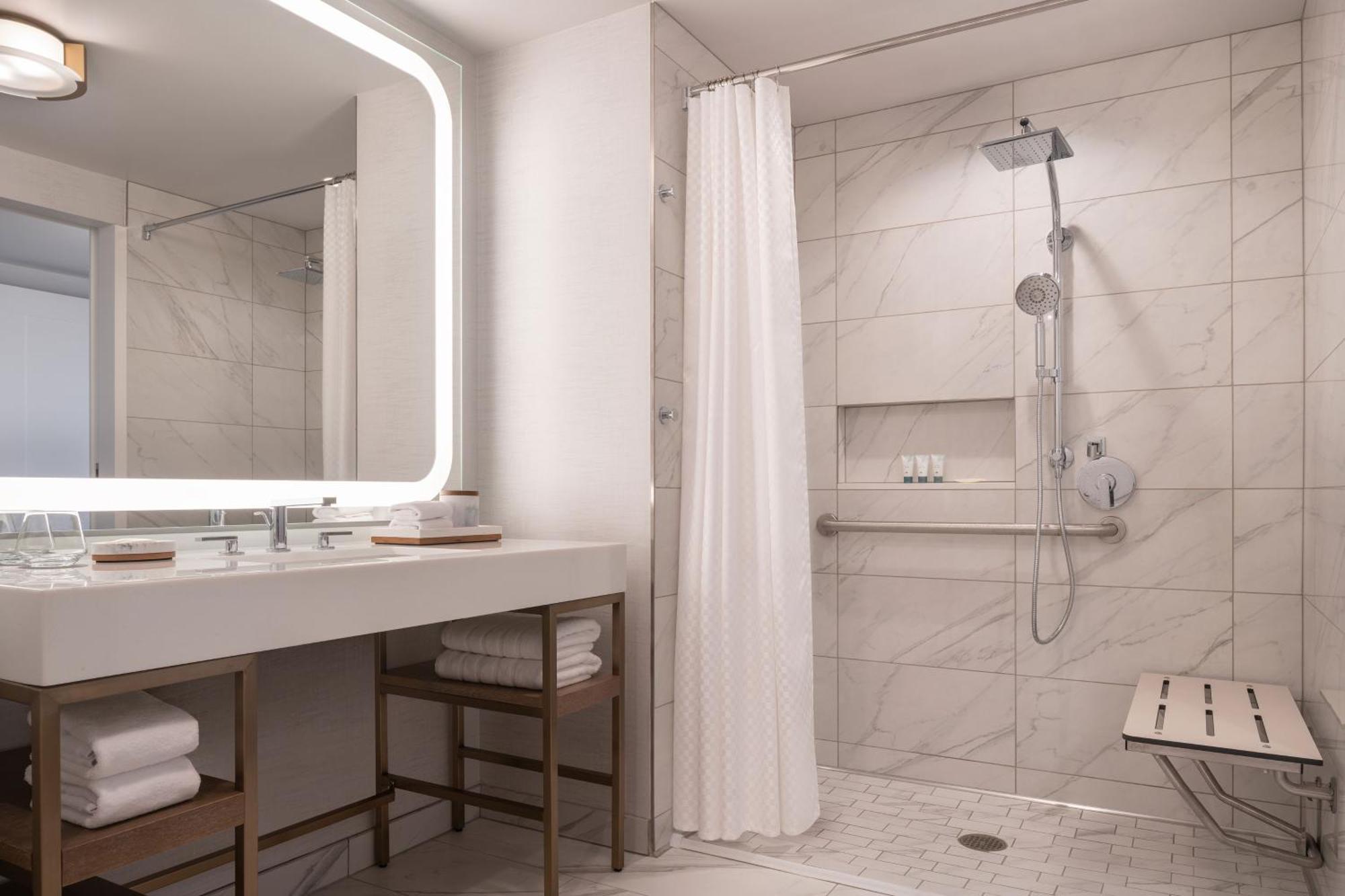 Queen Room Balcony Theme Park View Mobility Accessible Roll Shower