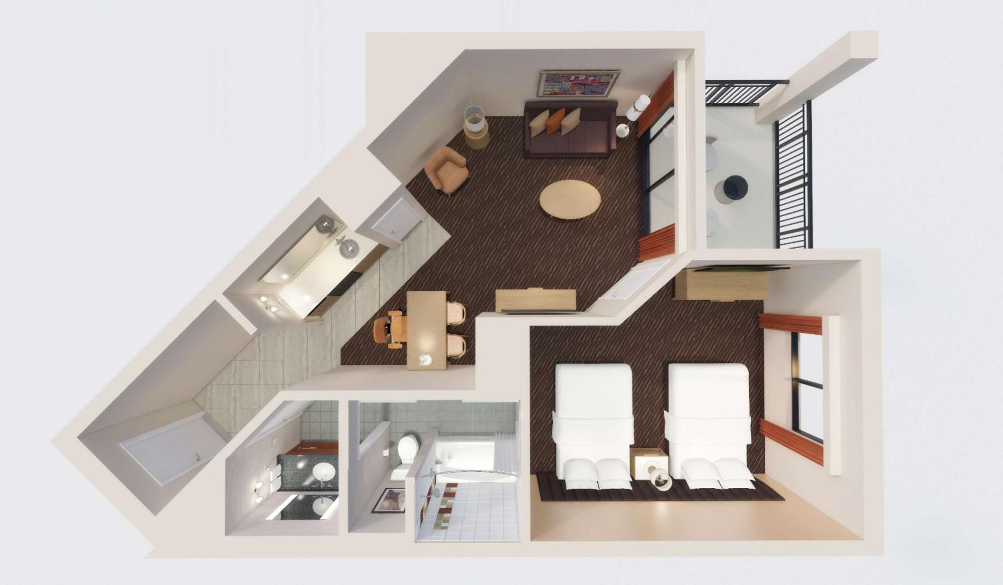 Suite Two Double Beds Balcony