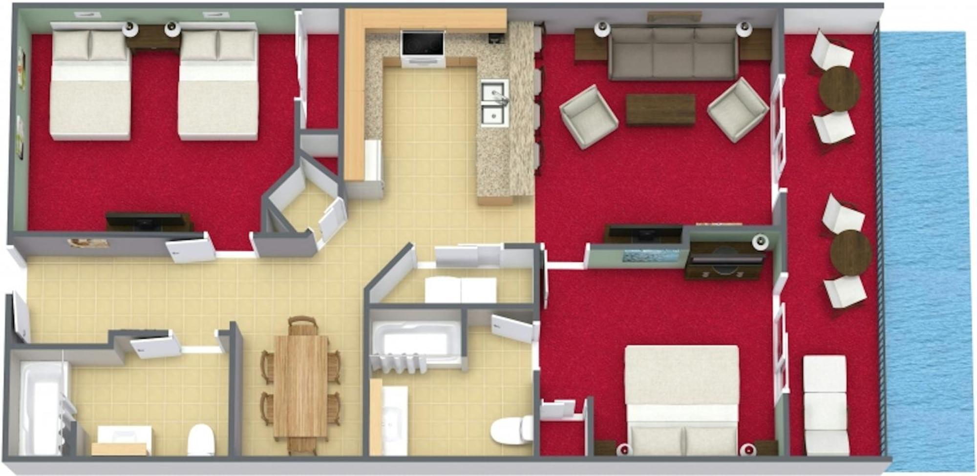 Oceanfront Two Bedroom Condo F