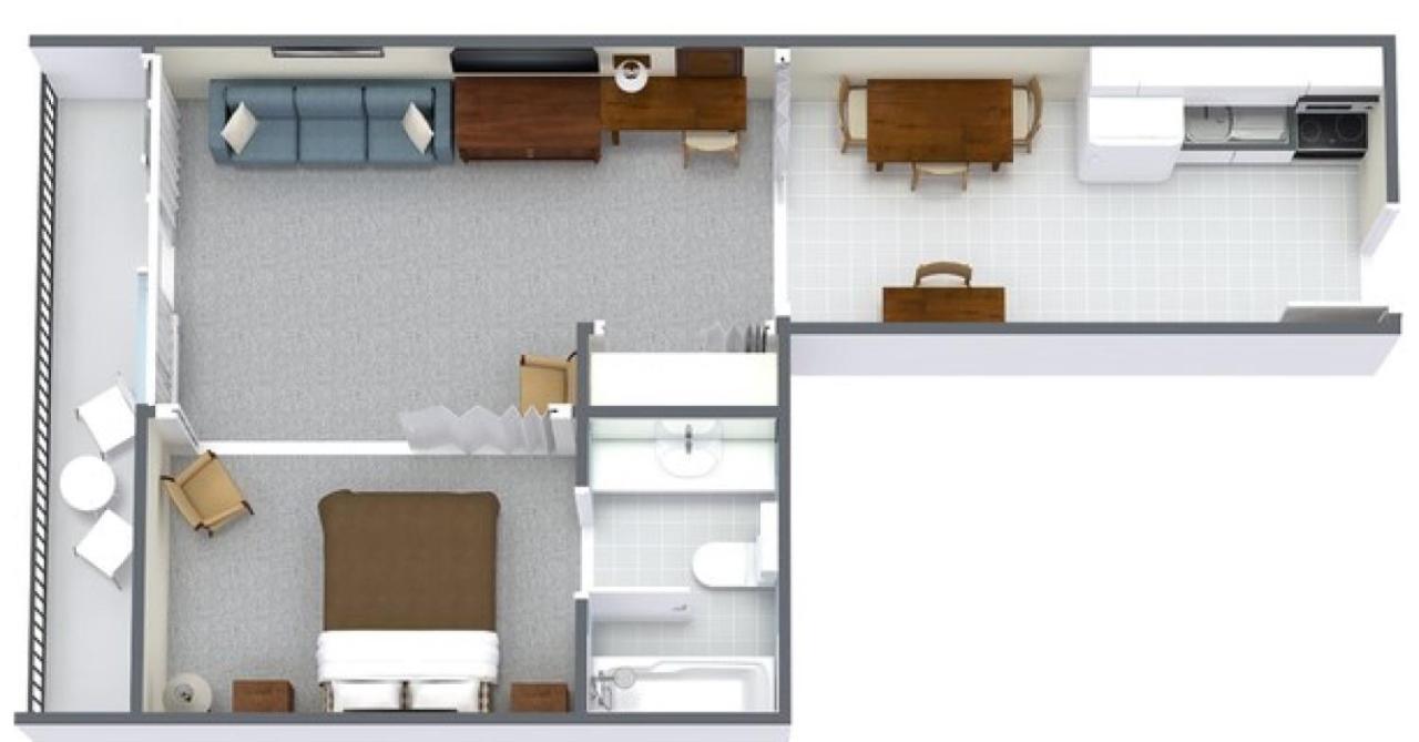 Studio Efficiency Blvd View 1 Queen 1 Sleeper Sofa T7