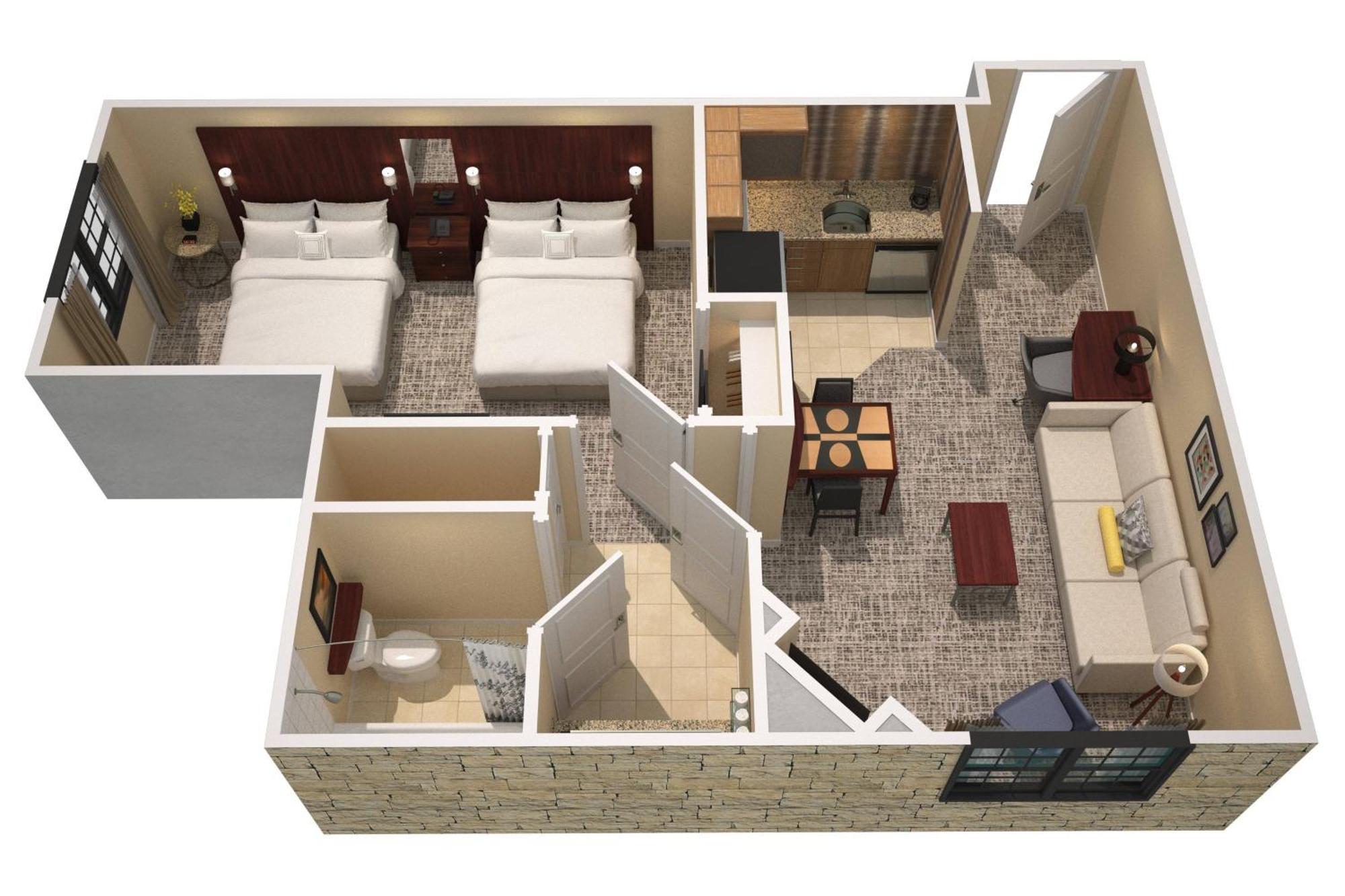 One-Bedroom Suite Two Queen Beds Sofa Bed