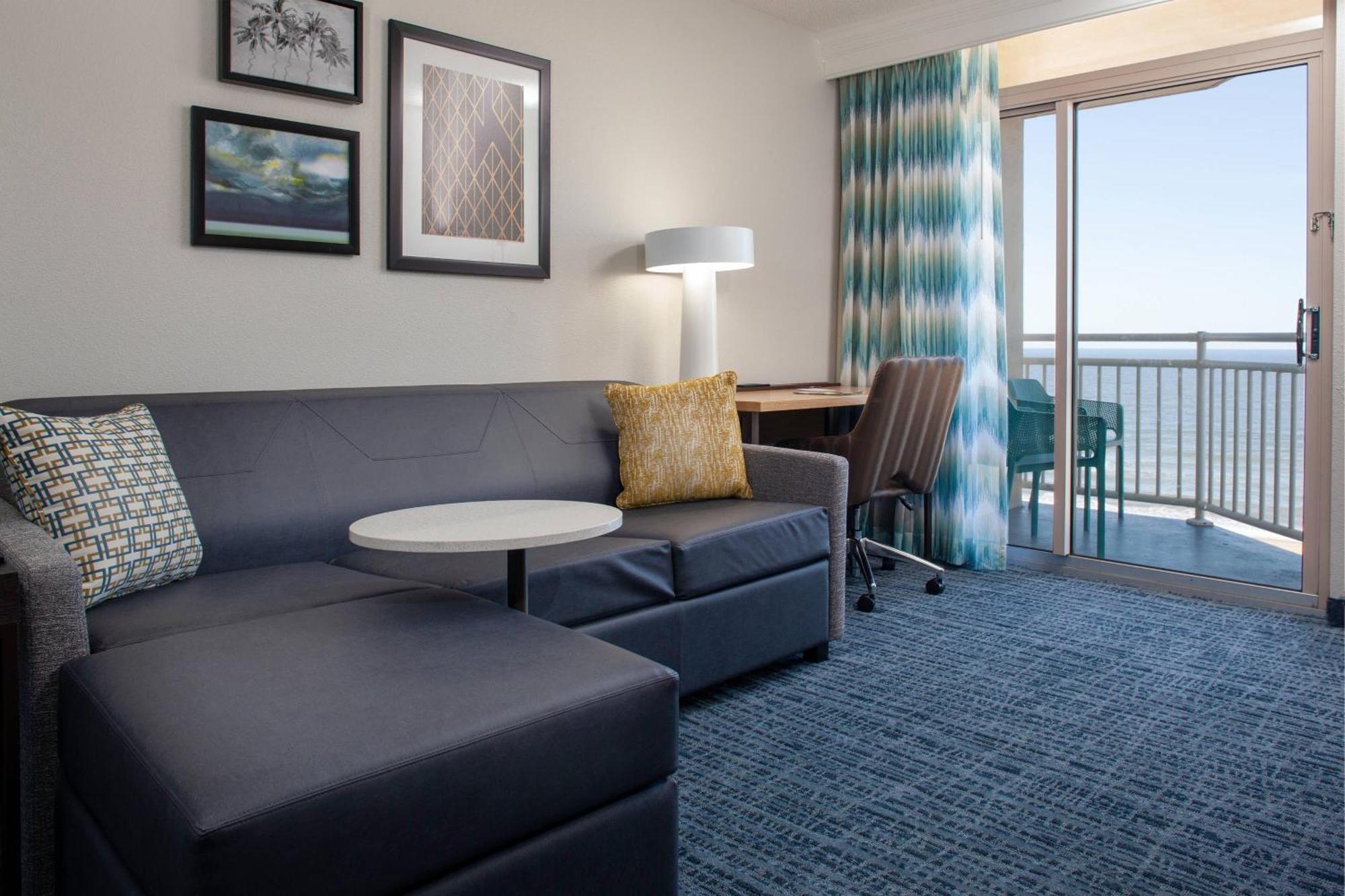 One-Bedroom Oceanfront Residential King Suite Sofa Bed Mobility Hearing Accessible Tub