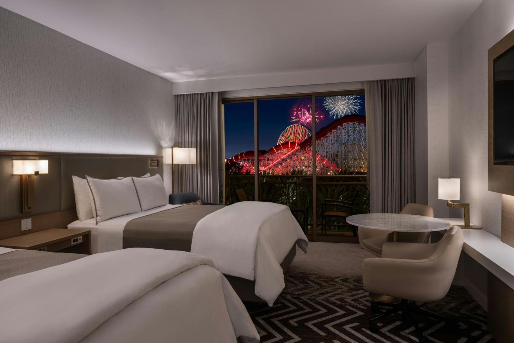 Queen Room Balcony Theme Park View Mobility Accessible Roll Shower