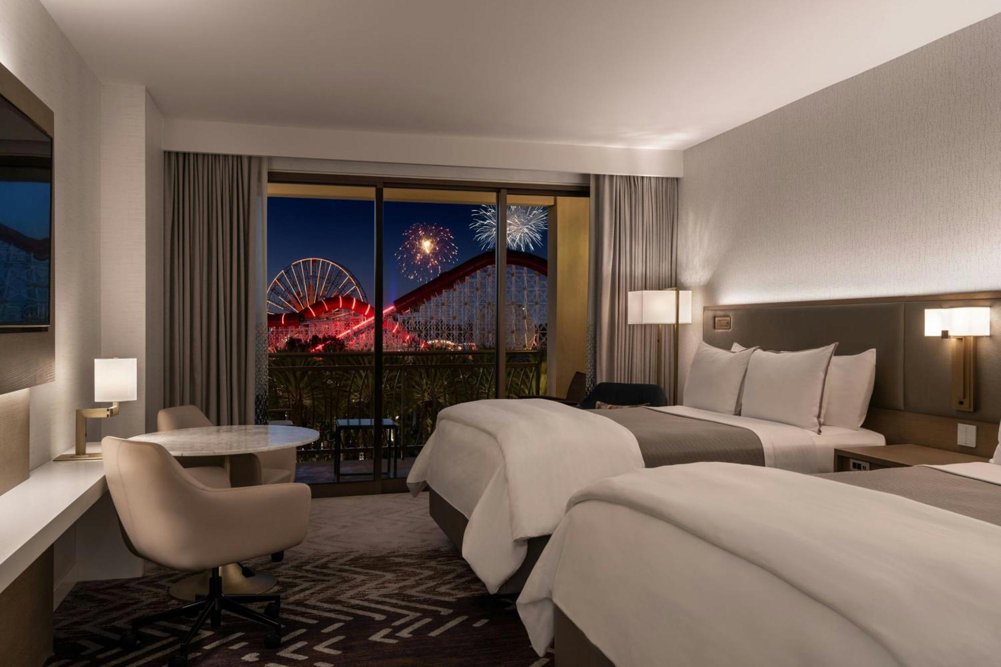 Queen Room Balcony Theme Park View Mobility Accessible Roll Shower