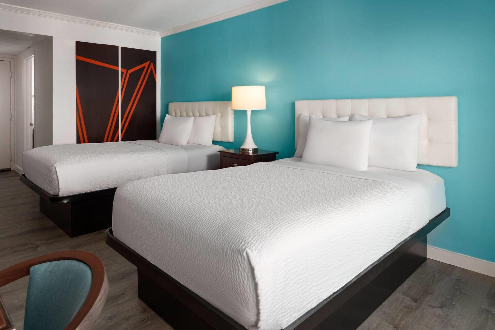 Room Two Double Beds Partial Ocean View Non Smoking