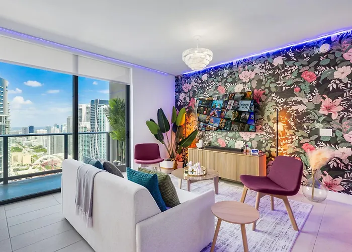 Aparthotel Stunning Lux 2 Bed 2 Bath With Panoramic View From Balcony Miami